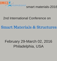 2nd International Conference on Smart Materials & Structures during 2016 Feb 29-March 02 at Philadelphia, USA